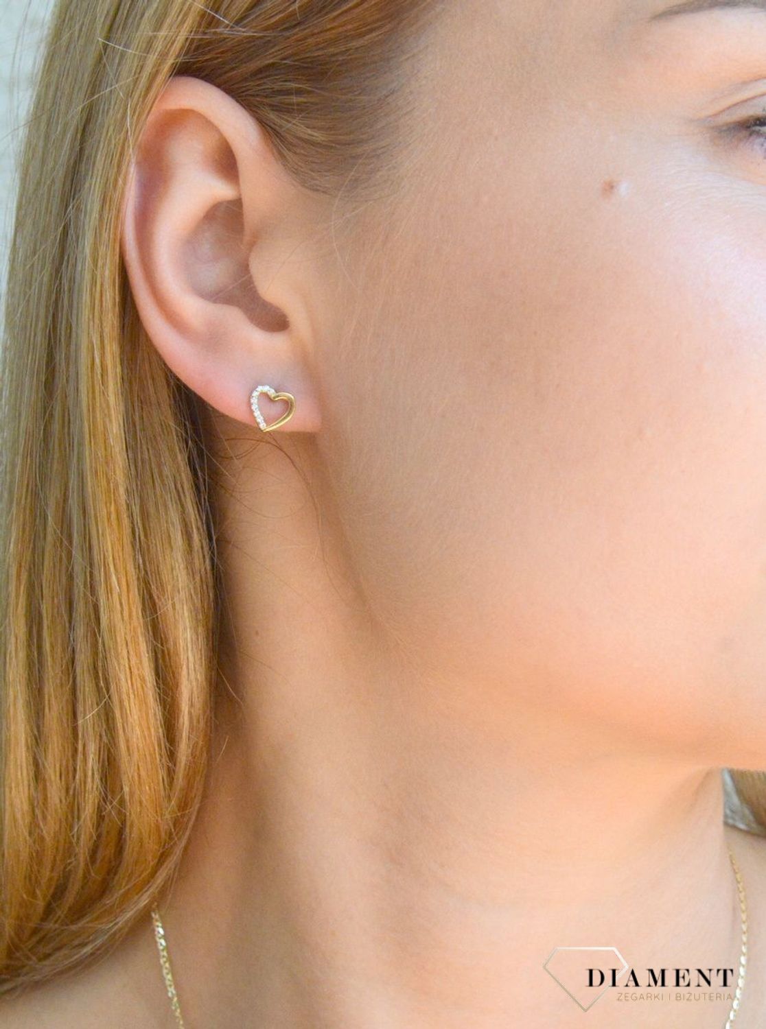 Złote kolczyki damskie 375 serduszka wkrętki KL 5037 375.jpg